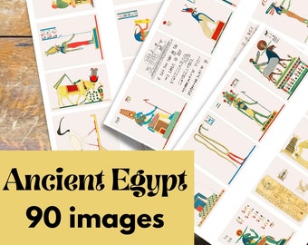 Ancient Egypt 90 images Printable Paper, egyptian clipart, Egypt Digital Download, Egypt clip art, junk journal, ephemera, collage sheet