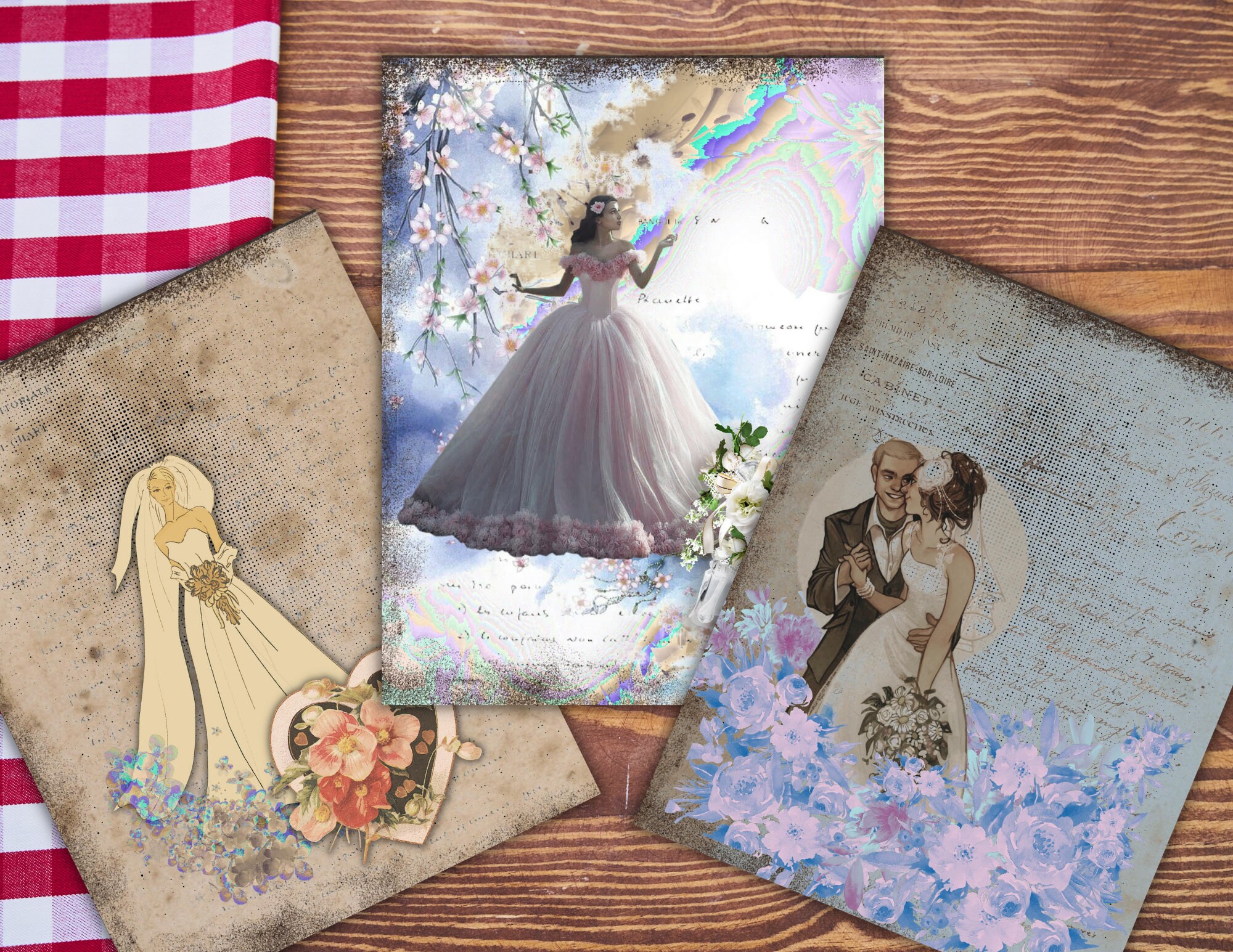 Wedding Junk Journal Kit Printable Junk Journal Kit Wedding Etsy