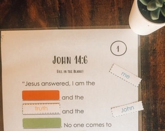 John 3:16 Scaffolded Fill in the Blank Activity Hands-on Bible Verse ...