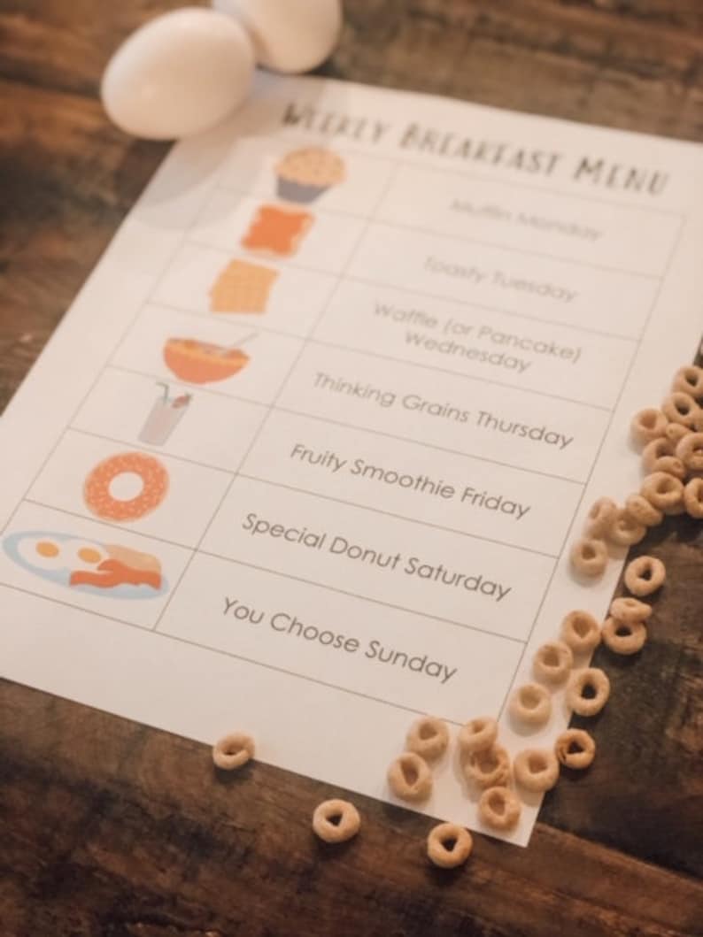 Breakfast Menu - Breakfast for Kids - Breakfast Meal Planning