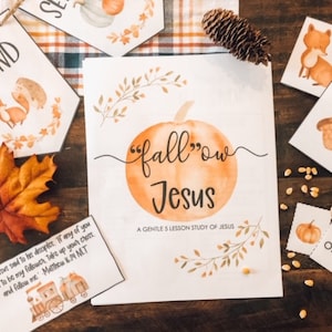 Fall Study of Jesus PRINTABLE - Preschool Bible Study - Autumn Bible Homeschool - Christian Gentle Preschool - Fall Family Devotional