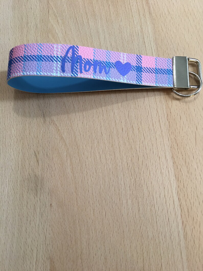 Faux leather Mom wristlet keychain-perfect for Mother\u2019s Day!