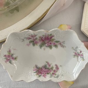 Bukiet róż w koszyku/Blenheim Uhlma Antique Naczynie do serwowania/Niemcy/Miska na jagody,Naczynie do sosu,Miska do dipów/Domek,Wiktoriański,LSF,Shabby Chic