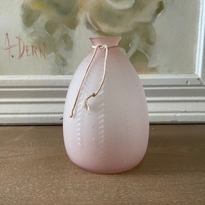 Frosted Pink Vase/ Pink Sea Glass coastal hand blown vase/ Vintage Pink Seaglass Vase, Spring Vases, Easter Decor, Costal ShabbyChic,LSF
