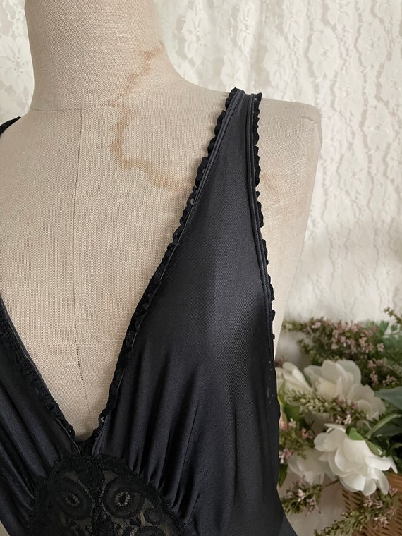 Vtg Vassarette black Night Gown/M/Maxi/Slip/Sheer… - image 4