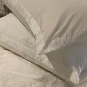 New White Euro Pillow Shams/ShabbyChic/Simple White Shams/26”/Cottagecore,Farmhouse,Coastal,Mediterranean,traditional,Classic,Trad,Colonial