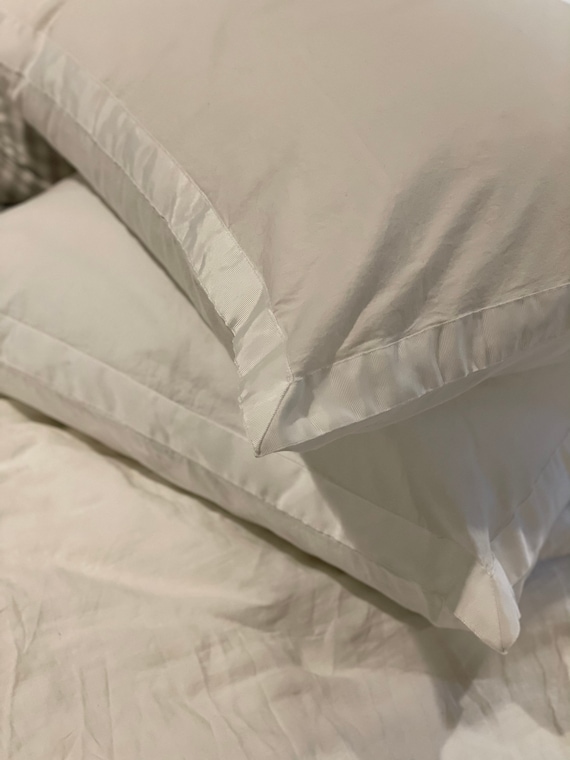 New White Euro Pillow Shams/ Shabby Chic Bedding Style/ Simple Etsy