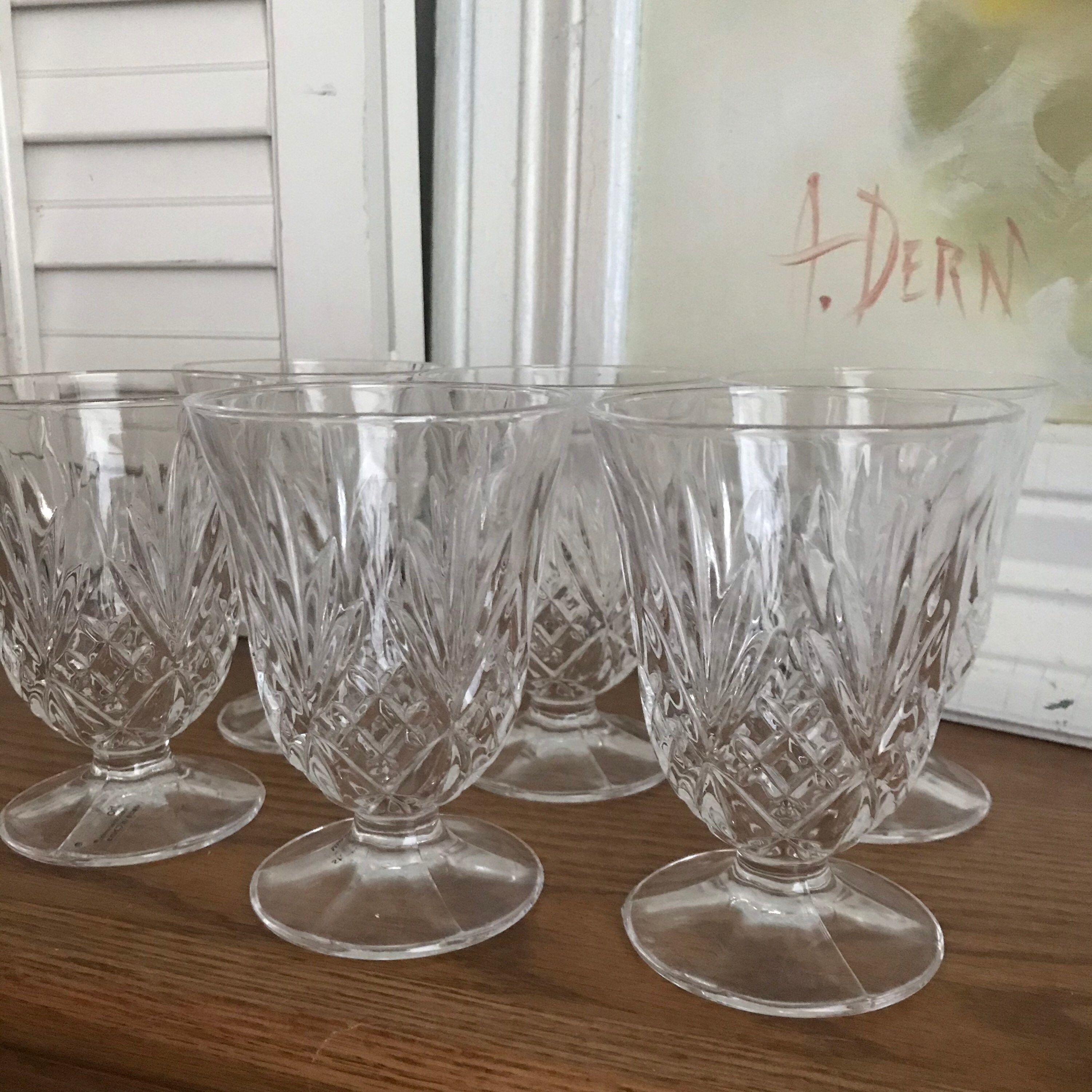 Ingrid Stemmed Water Goblets/Vintage inspired/ Crystal/ Set of Etsy
