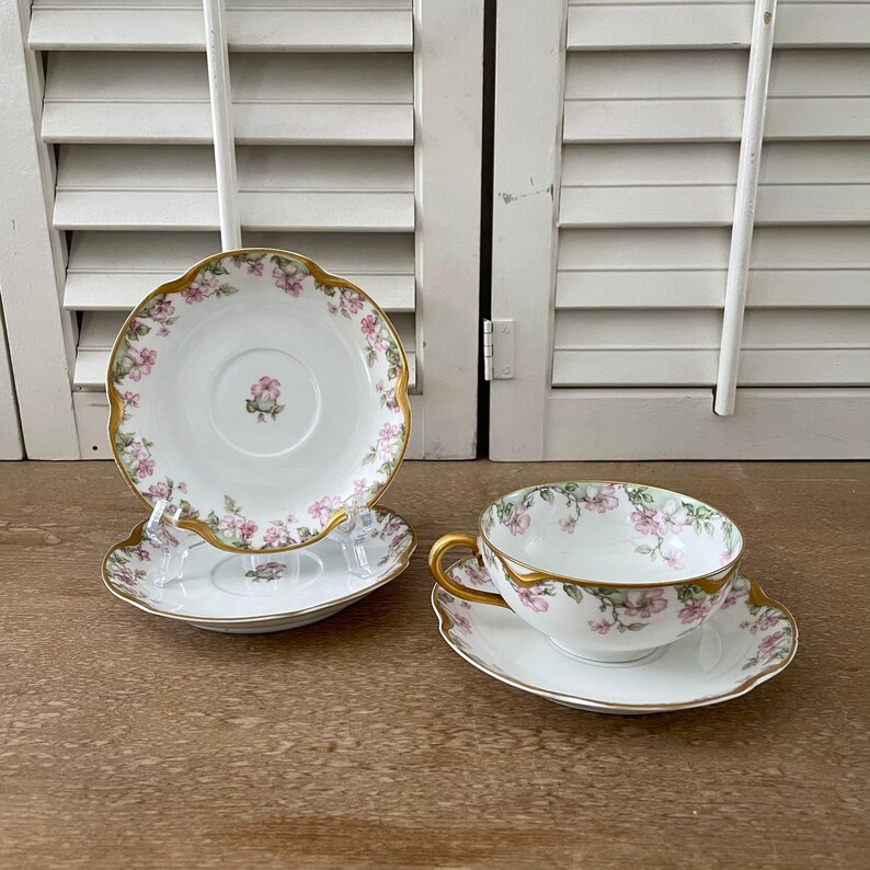 Antique Haviland Limoges Rose Pattern With Gold Rim/ France/ Etsy