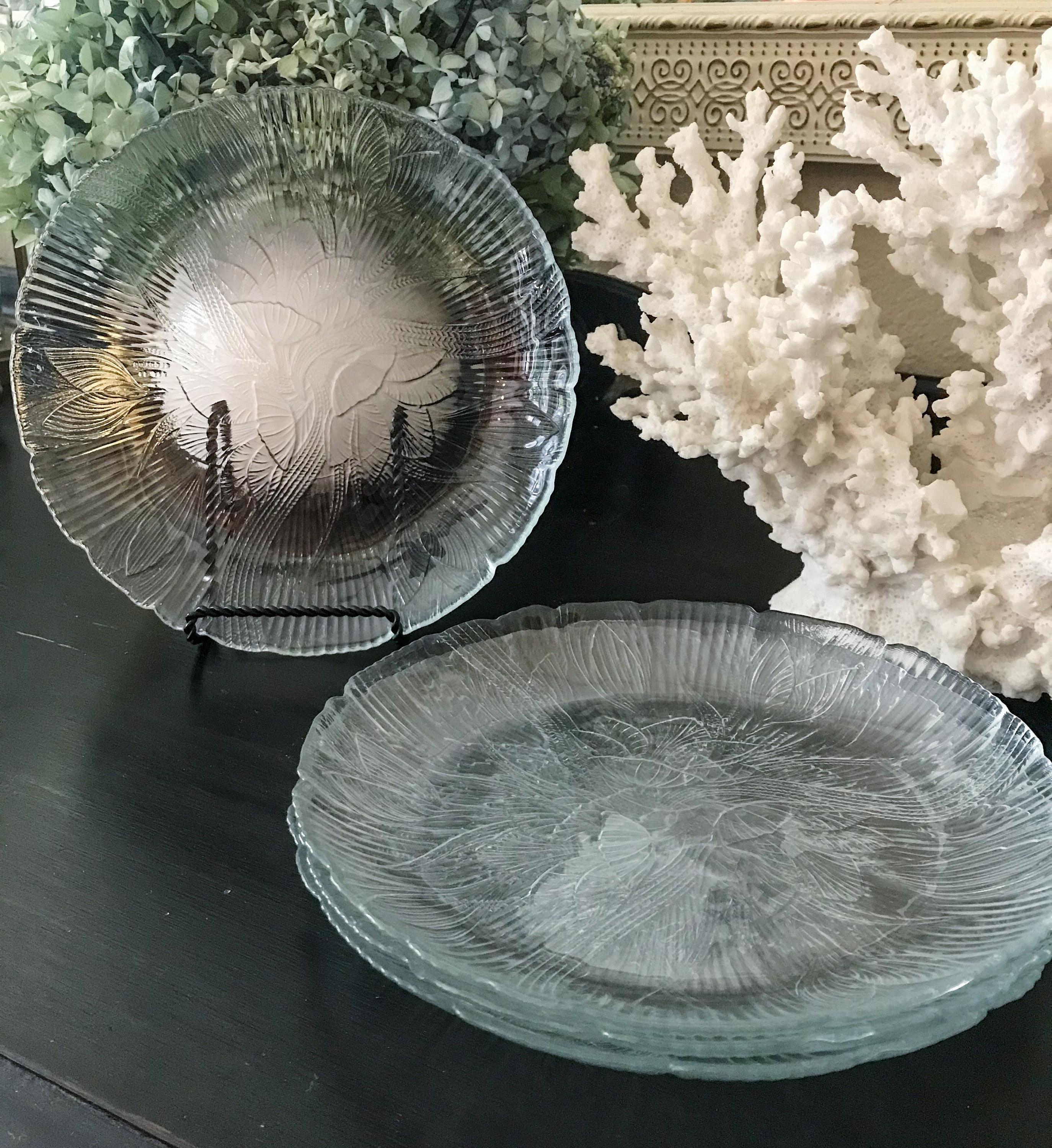France Arcoroc Plates Icy Blue Salad Plates Set Of 4 Etsy