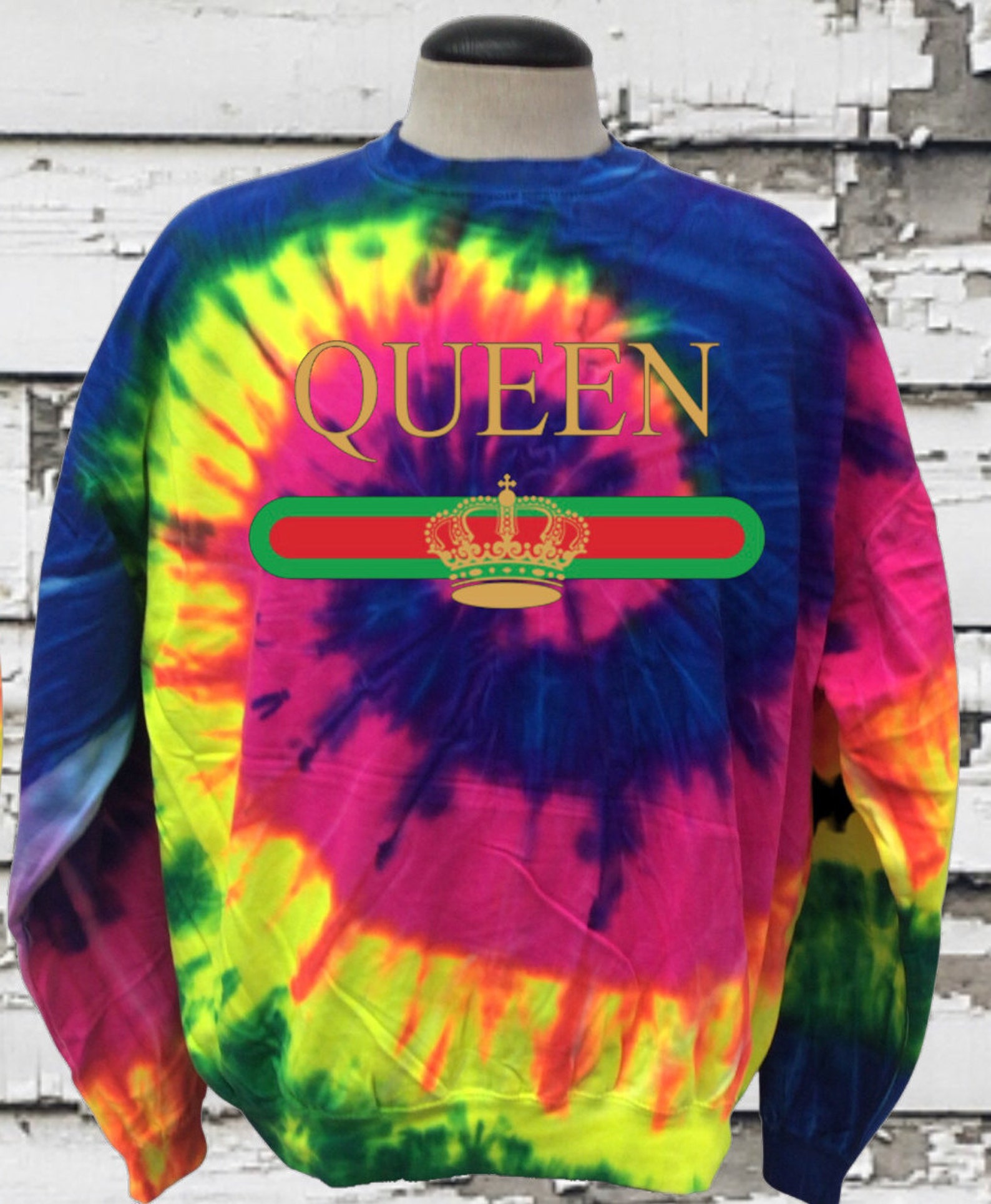 Tie Dye Sweatshirt King & Queen Matching Couple Sweatshirts Etsy