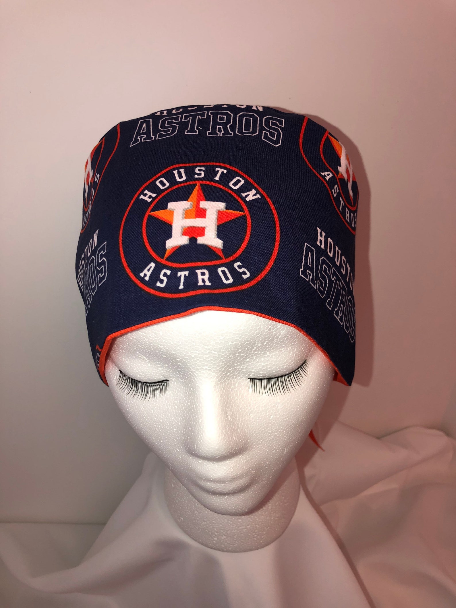Houston Astros MLB ladies surgical scrub hat cap with ponytail Etsy