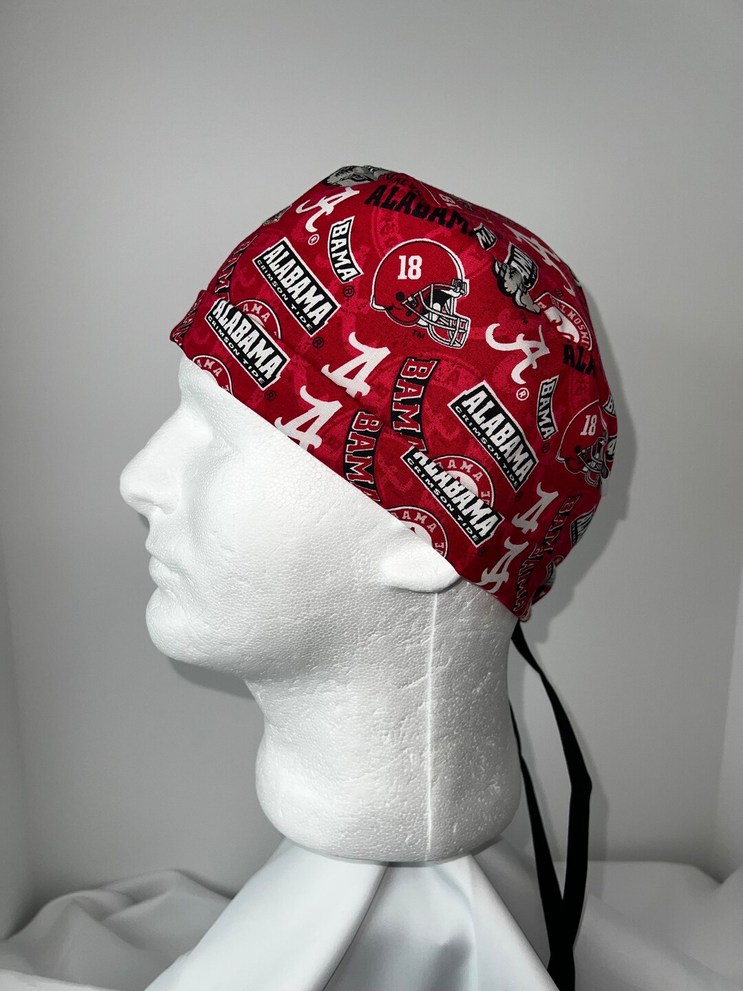 Alabama Crimson Tide Surgeon Scrub Hat Cap With Ties Etsy