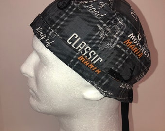 Motorcycle Hat Scrub Cap With Buttons 
