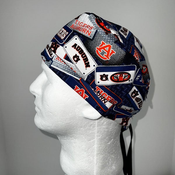 Auburn University Tigers surgeon scrub hat cap with ties