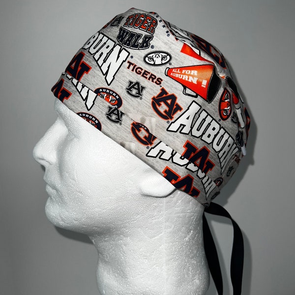 Auburn University Tigers surgeon scrub hat cap with ties