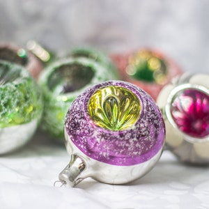 Vintage Christmas balls, Golden christmas balls, Pink christmas balls, Vintage Christmas, USSR Glass Ornaments