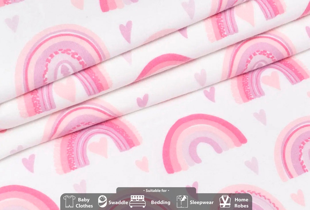 Pink Rainbow Flannel Fabric by Yard, Baby Swaddle Fabric Etsy