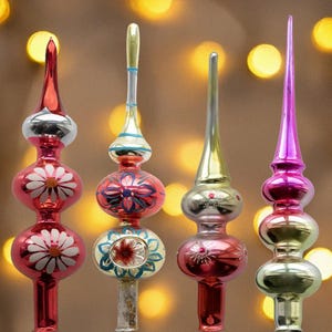 Vintage Glass Tree Topper - Finial/Spire, Indent Reflector, Soviet Era