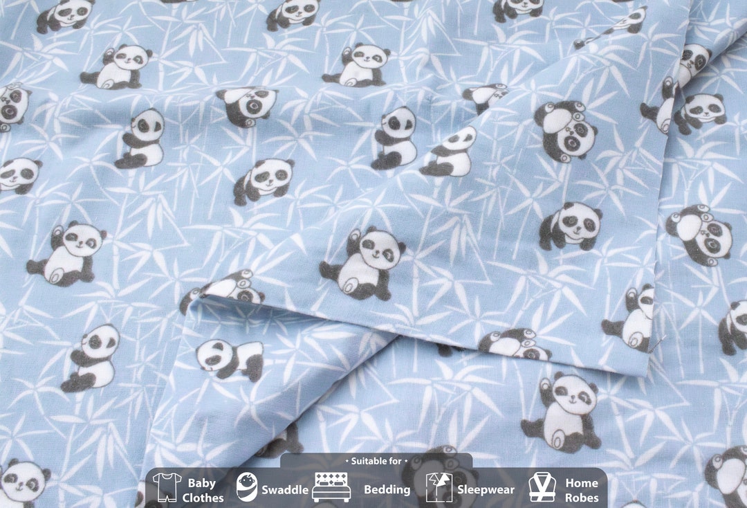 Panda Flannel Fabric Baby Swaddle Fabric Fabric by Yard Etsy