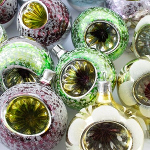 Vintage Christmas balls, Christmas balls, Indent ornament, Vintage Christmas, USSR Glass Ornaments