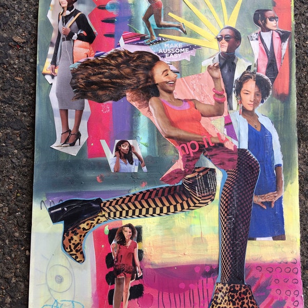 Abstract Mixed Media Etsy