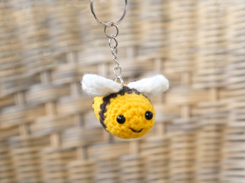 Crochet Bee Keychain Amigurumi Etsy UK