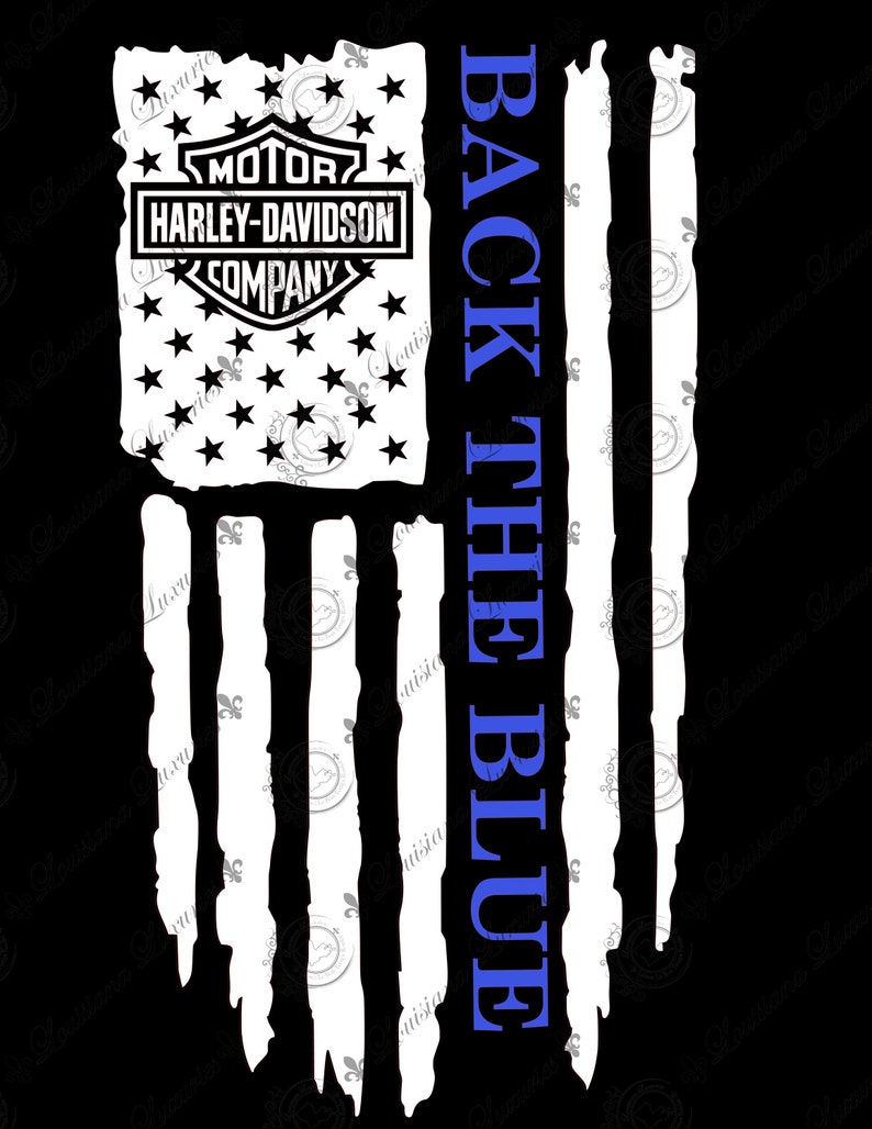 Download Harley Davidson Back the Blue flag SVG PNG JPG files for ...