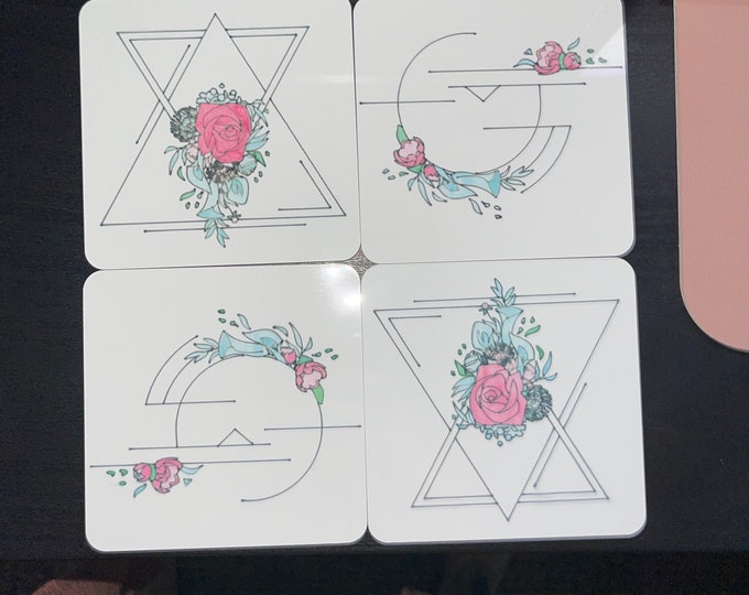 Line Drawn Cricut Coasters
