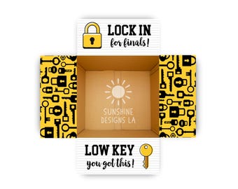 Finals Care Package Printable Labels | College Exam Survival Kit Countdown Box Stickers