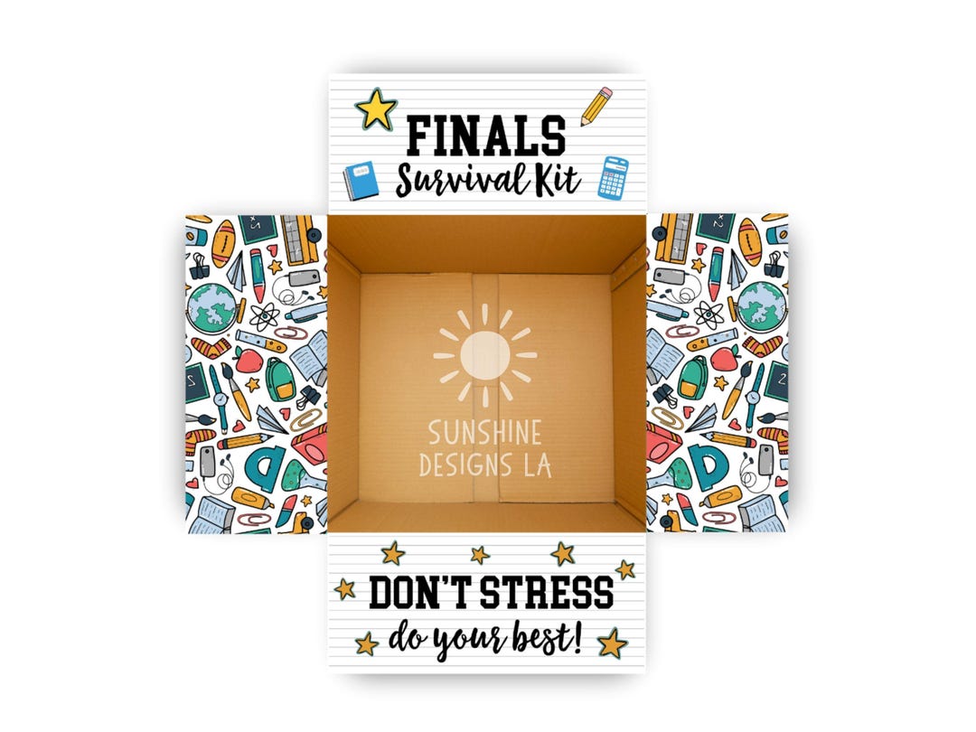 Finals Survival Kit Care Package Labels | Printable Stickers for ...