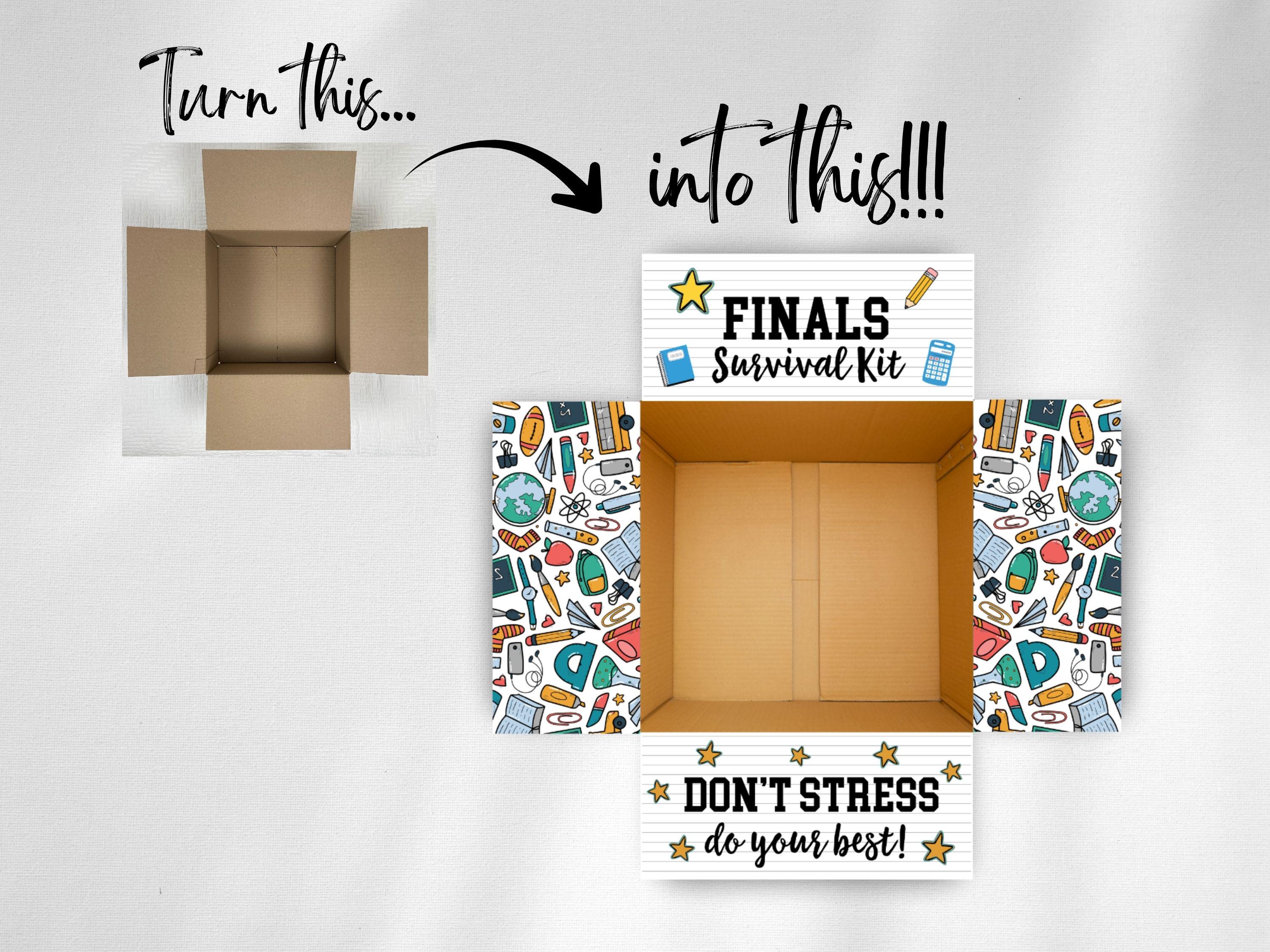 Finals Survival Kit Care Package Labels | Printable Stickers for ...