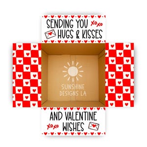Valentine's Day Care Package Labels | Hugs and Kisses | College, Military Gift (PDF & JPG)