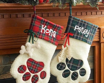 Personalized pet stockings, Christmas stocking, Personalized stocking, Dog stocking, Cat stocking, Blank pet stocking, Christmas gift, Plaid