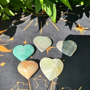 Mixed calcite hearts