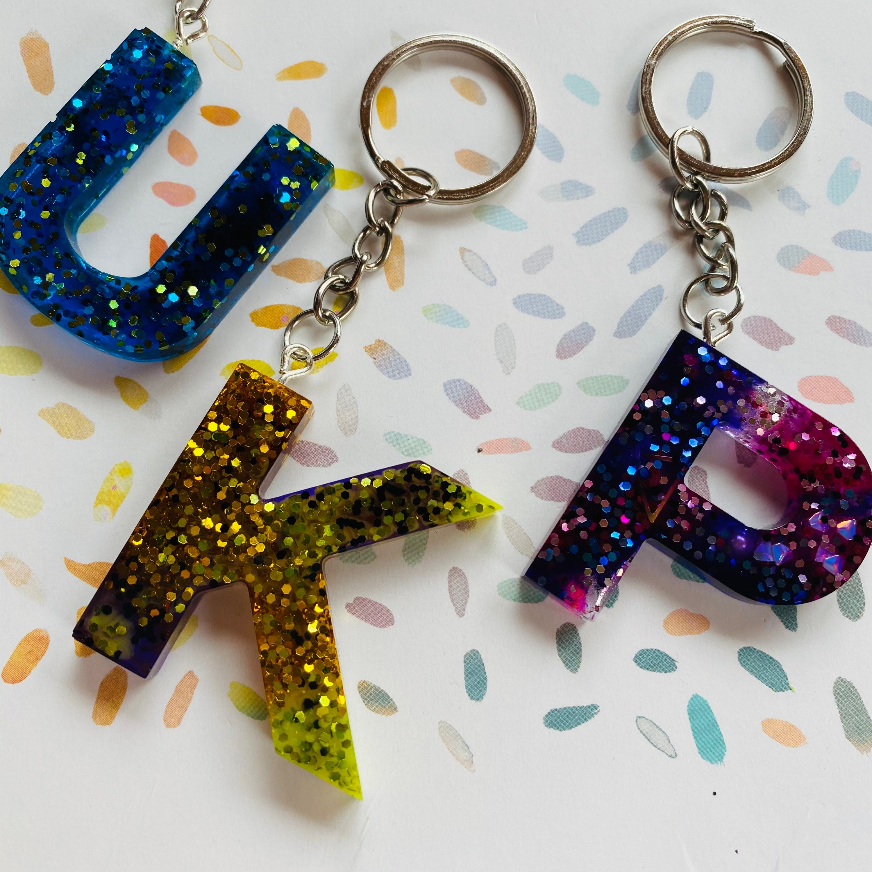 Alphabet Keychain Letter Keychain Personalised Keychain Etsy