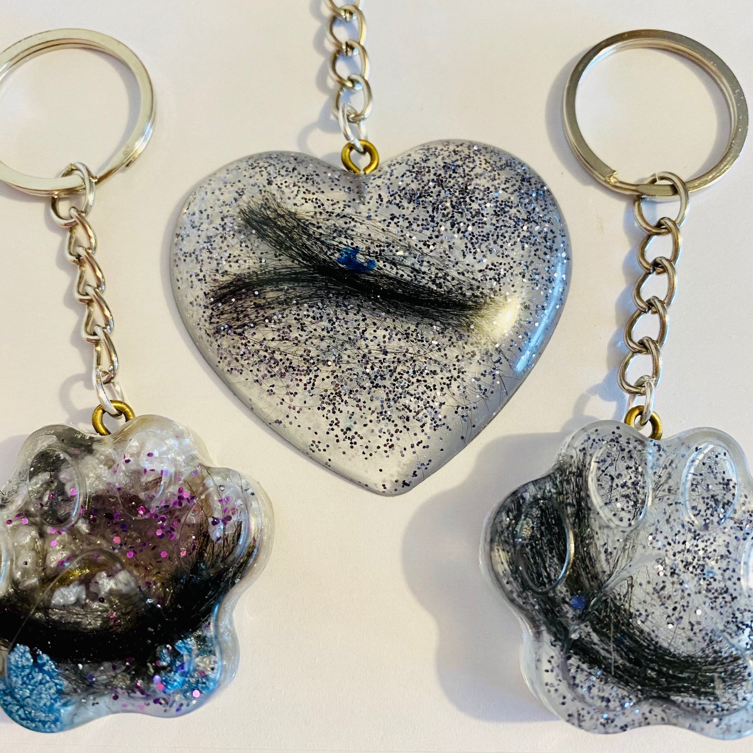 Pet Memorial Keychains Pet Hair Keychains Pet Keepsake Etsy