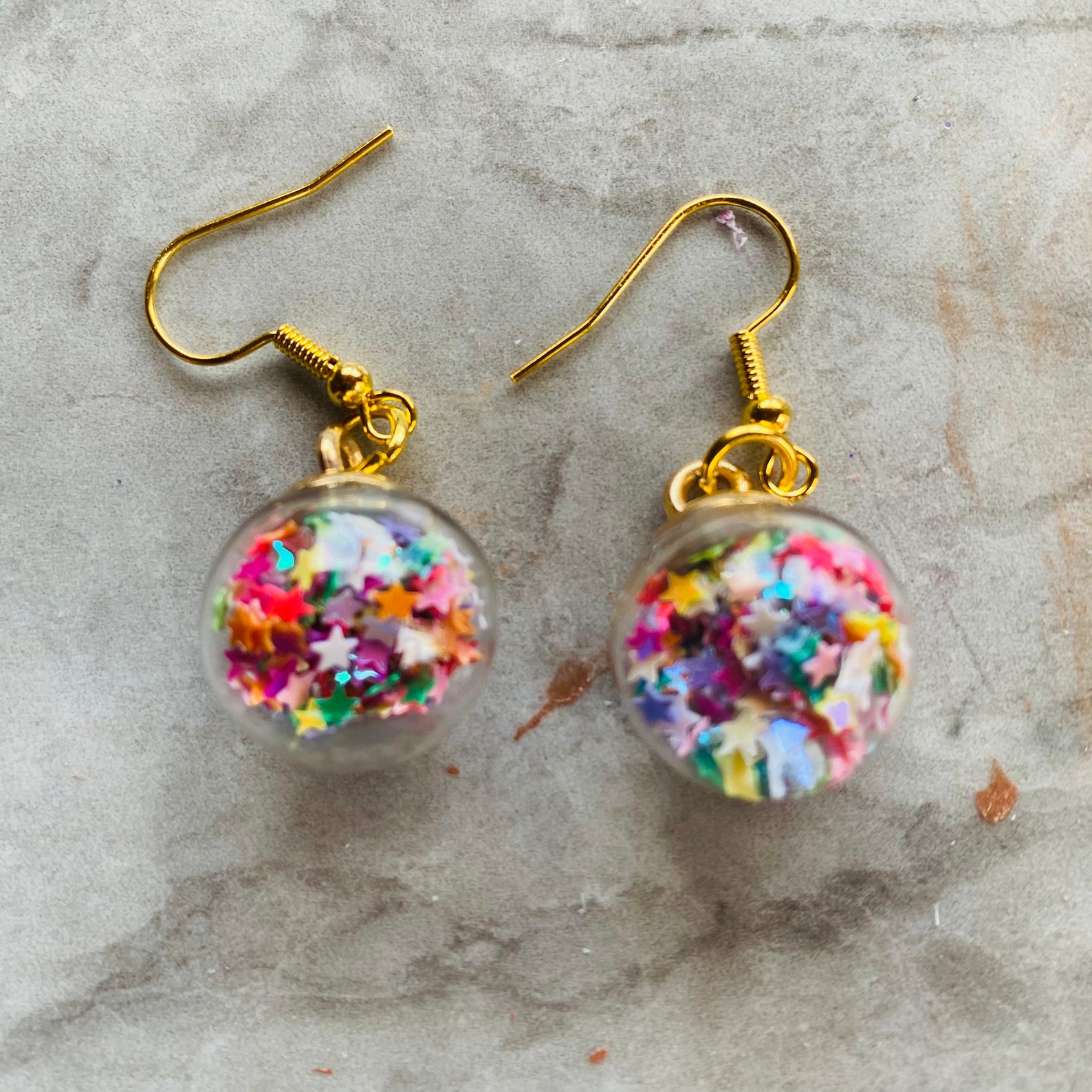 Glitter Ball Earrings Confetti Earrings Etsy