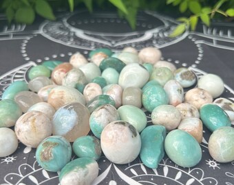 Green Flower agate Tumblestones
