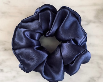 Ice Navy SATIN SCRUNCHIE - 2 sizes (Free Uk Delivery when purchasing 3+ items)