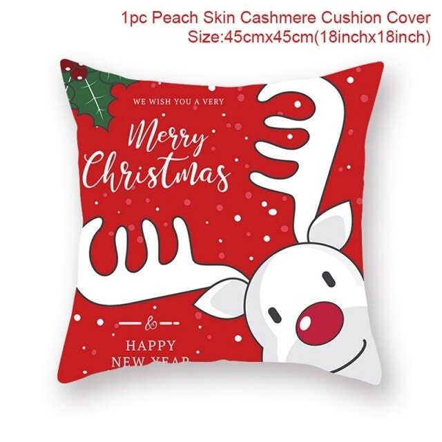 Christmas Cushion Cover UK Santa Claus Elk Reindeer Cashmere Etsy UK