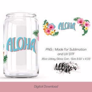 Hibiscus Aloha Cup Wrap - 16oz Libbey Glass Cup