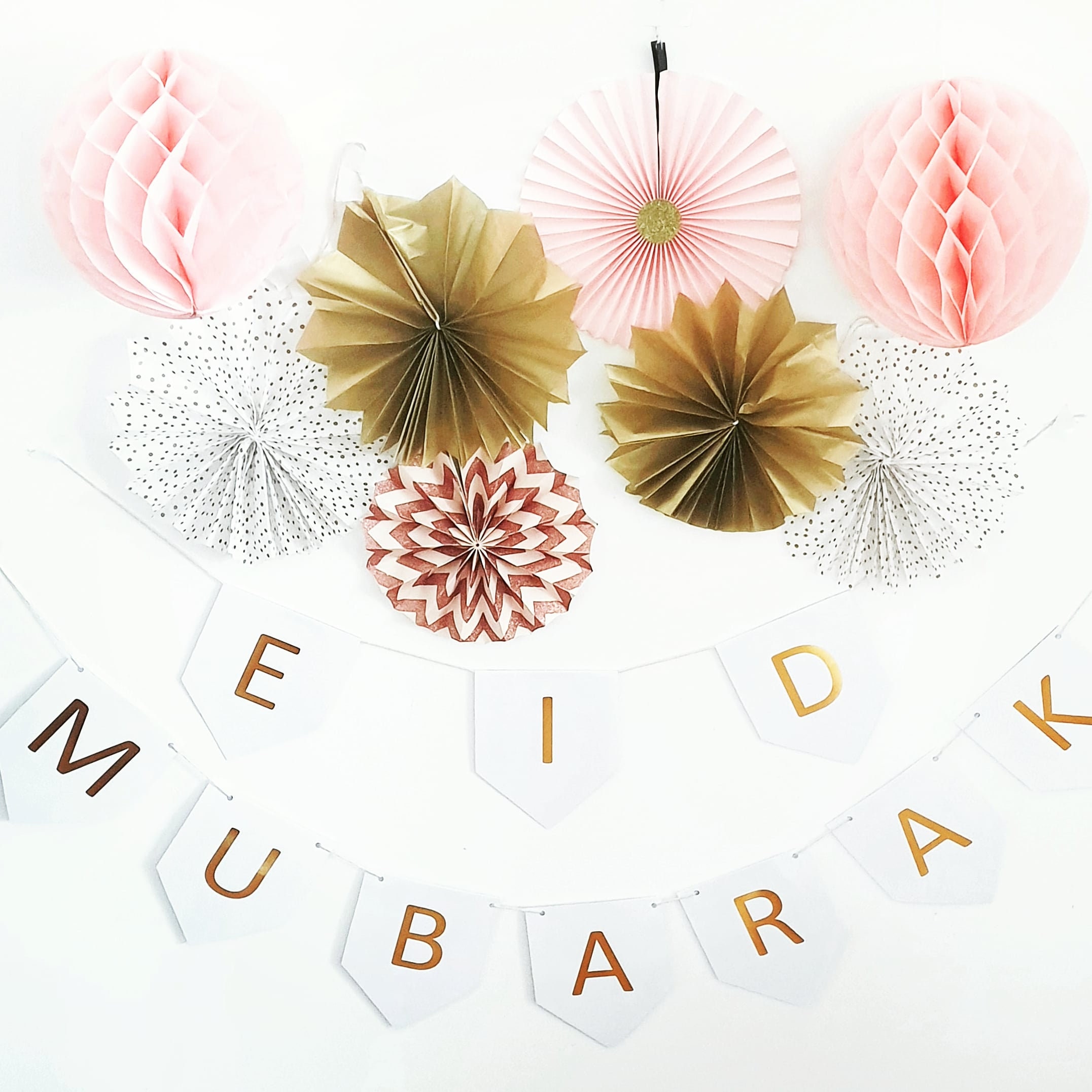 Eid Decorations Eid Decor Foiled Eid Decor Rose Gold Foil Etsy