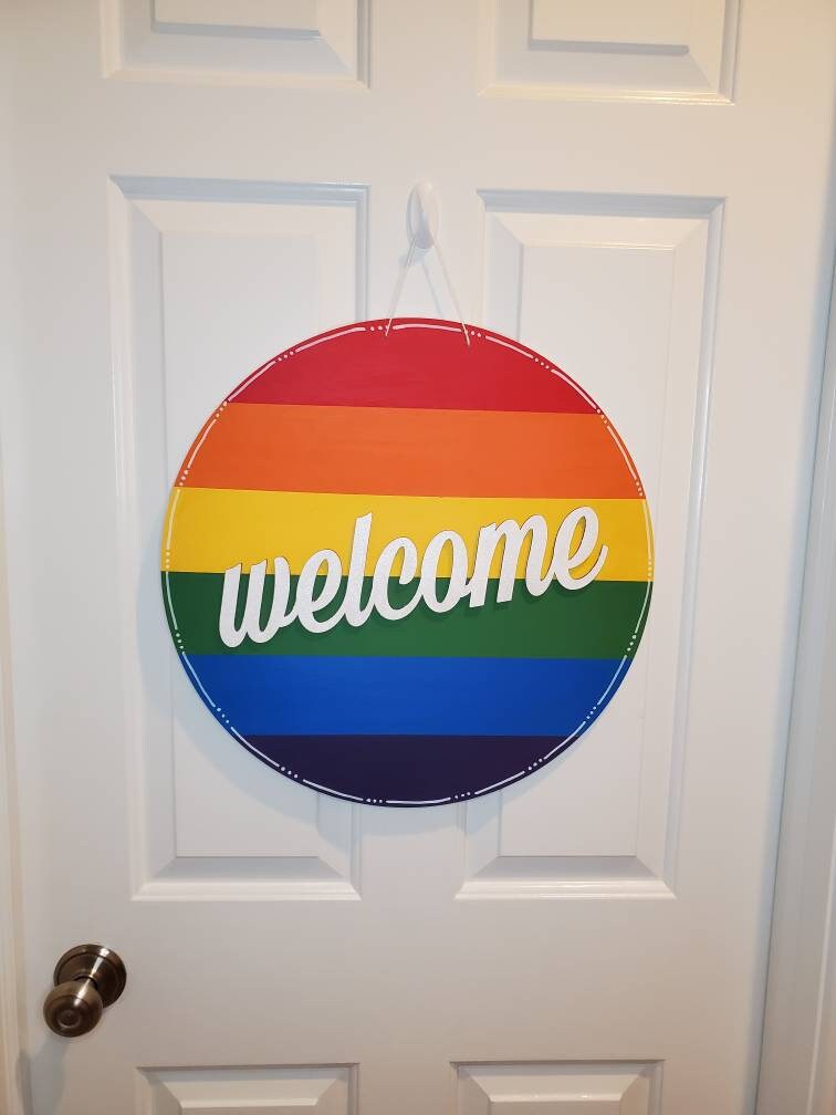 18 Rainbow Door Hanger Door Sign Pride Door Etsy