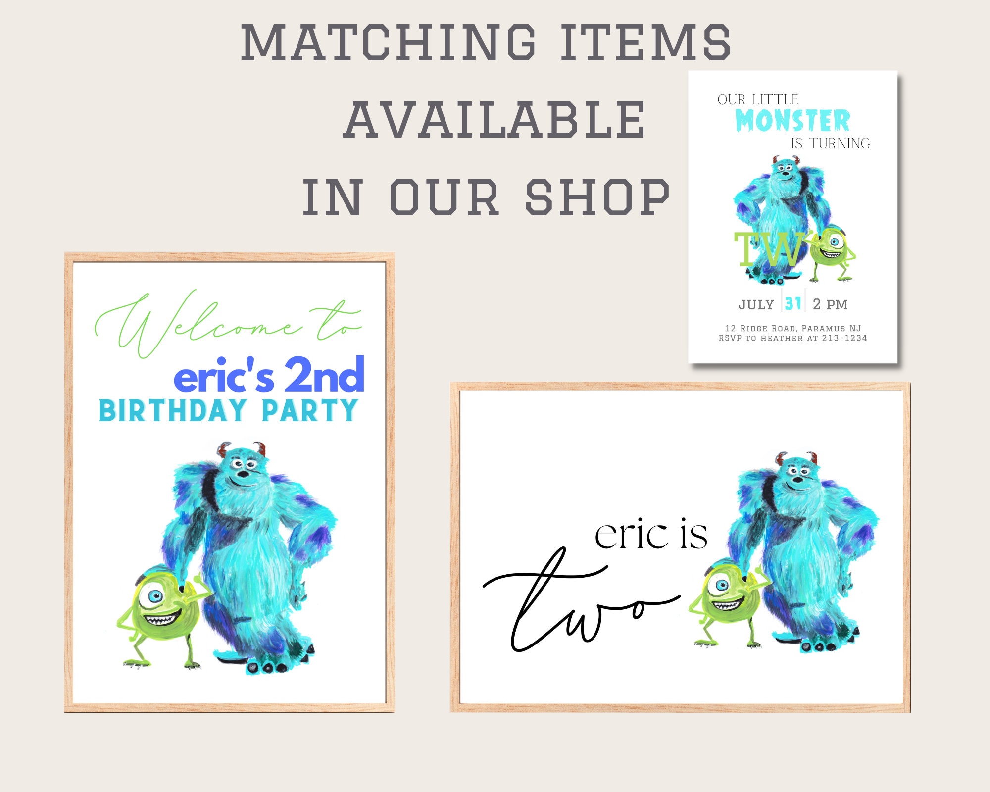 Monsters Inc Birthday Party Invitation, Monster Party Invitation, Scare ...