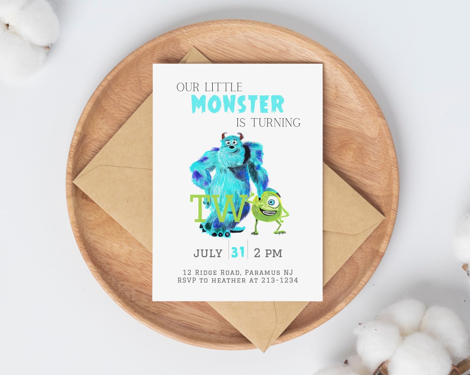 Monsters Inc Birthday Party Invitation, Monster Party Invitation, Scare ...