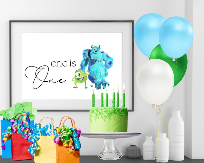 Monsters Inc Birthday Sign, Monster Birthday Sign, Monsters Inc Party