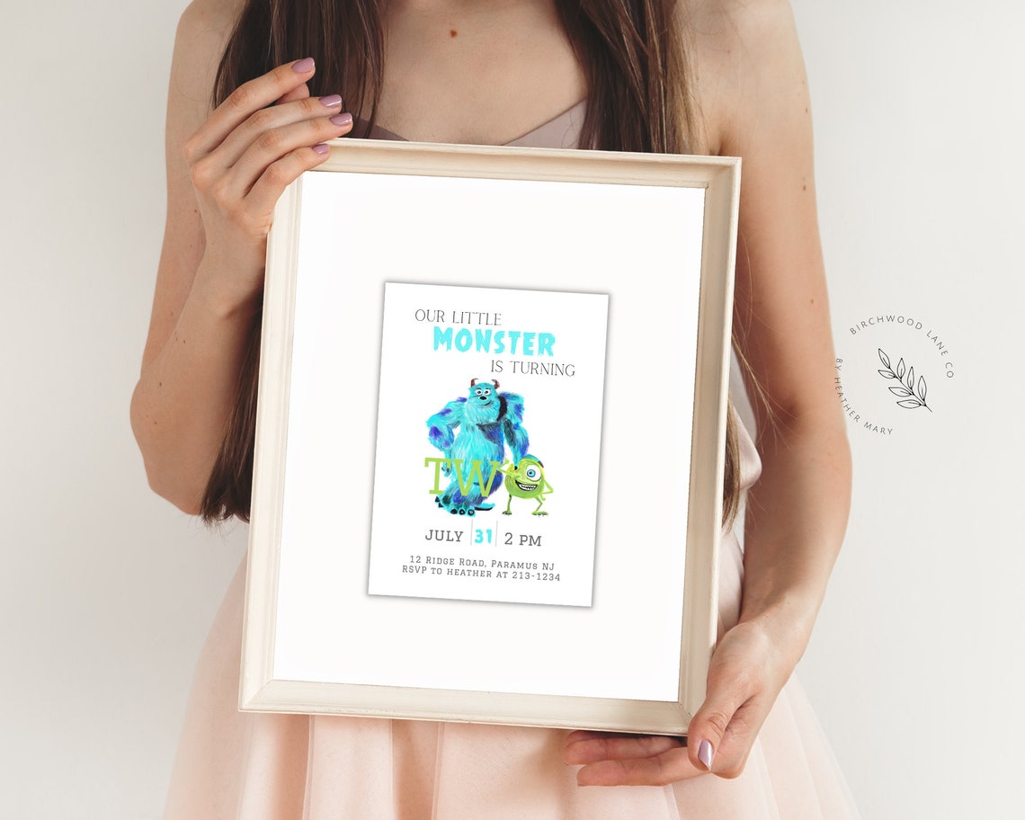 Monsters Inc Birthday Party Invitation, Monster Party Invitation, Scare ...