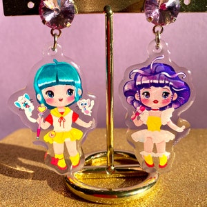 NEW Creamy Mami earrings,Crystal and acrylic, Anime, Manga, 90s, tv, nostalgia, 9CM, cartoni animati giapponesi, Yu, Studio Pierrot,maghette
