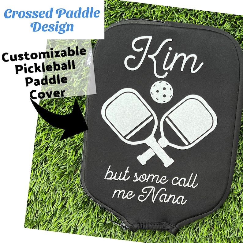 Personalized Custom Pickleball Paddle Cover Crossed Paddle Etsy